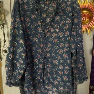 Magnolia Pearl Floral Blouse - Rare Sold Out Early MP European Cotton Addison OS